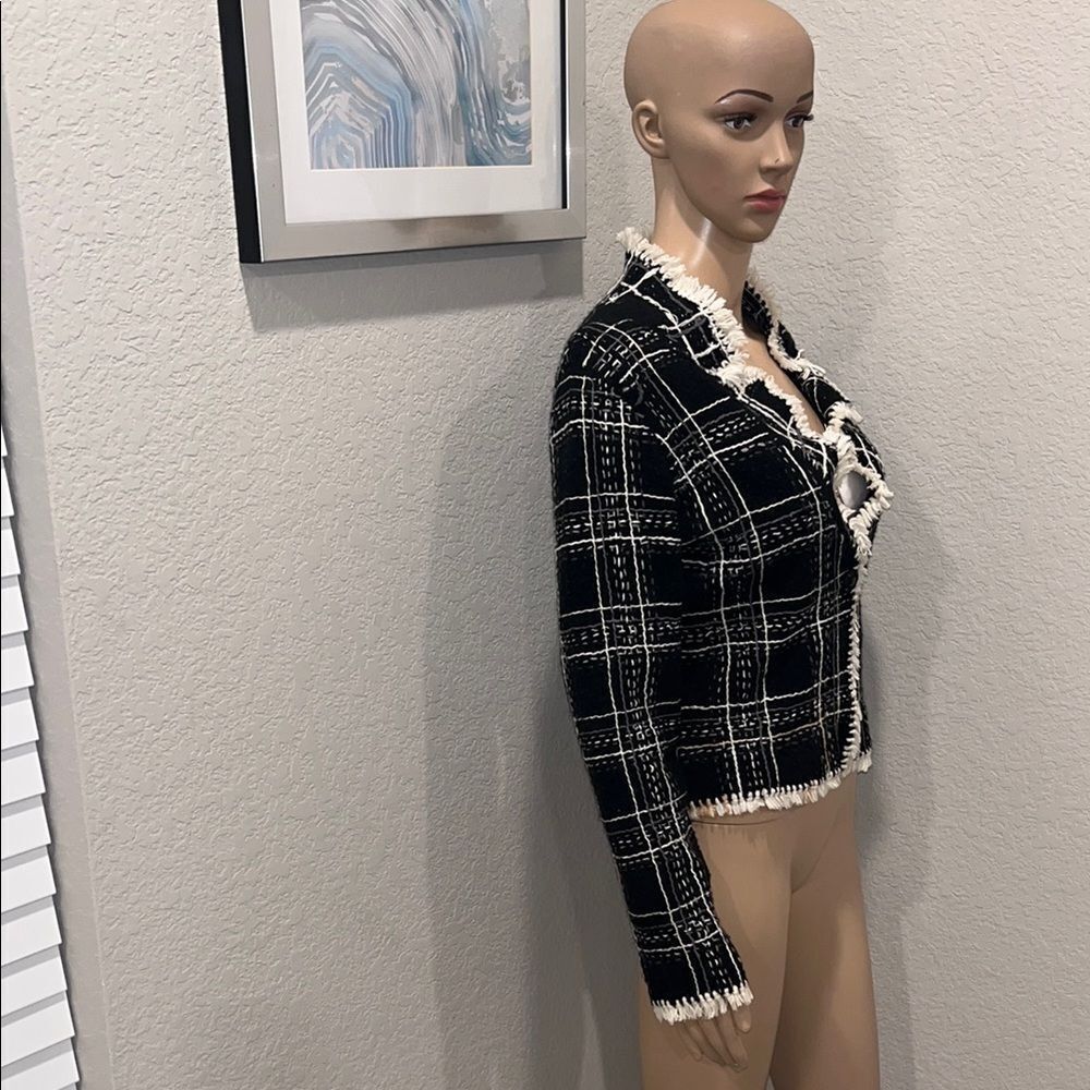 Vintage Harold’s-Women's Black and White Plaid Jacket - Picture 4 of 6